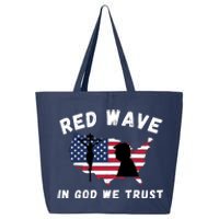 Red Wave, In God We Trust, Trump 2024, Pro Trump 45 47, He'll Be Back 25L Jumbo Tote