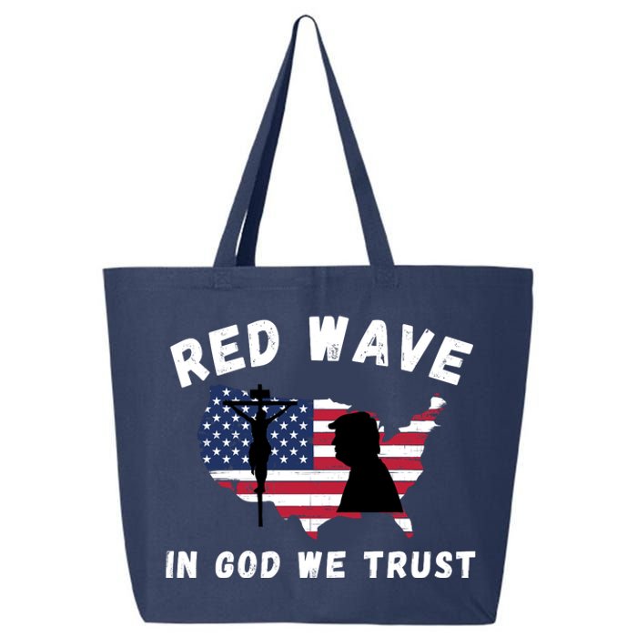 Red Wave, In God We Trust, Trump 2024, Pro Trump 45 47, He'll Be Back 25L Jumbo Tote