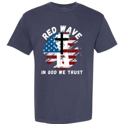 Red Wave, In God We Trust, He'll Be Back, Trump 2024, Pro Trump 45 47 Garment-Dyed Heavyweight T-Shirt