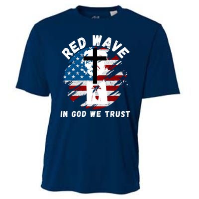 Red Wave, In God We Trust, He'll Be Back, Trump 2024, Pro Trump 45 47 Cooling Performance Crew T-Shirt