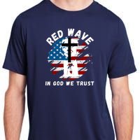 Red Wave, In God We Trust, He'll Be Back, Trump 2024, Pro Trump 45 47 Adult ChromaSoft Performance T-Shirt