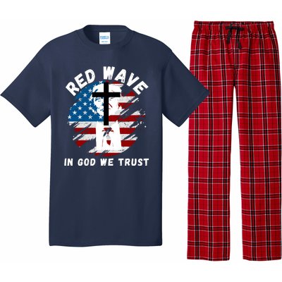 Red Wave, In God We Trust, He'll Be Back, Trump 2024, Pro Trump 45 47 Pajama Set