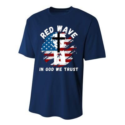 Red Wave, In God We Trust, He'll Be Back, Trump 2024, Pro Trump 45 47 Performance Sprint T-Shirt