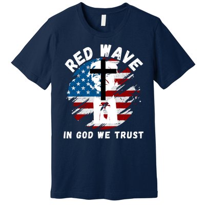 Red Wave, In God We Trust, He'll Be Back, Trump 2024, Pro Trump 45 47 Premium T-Shirt