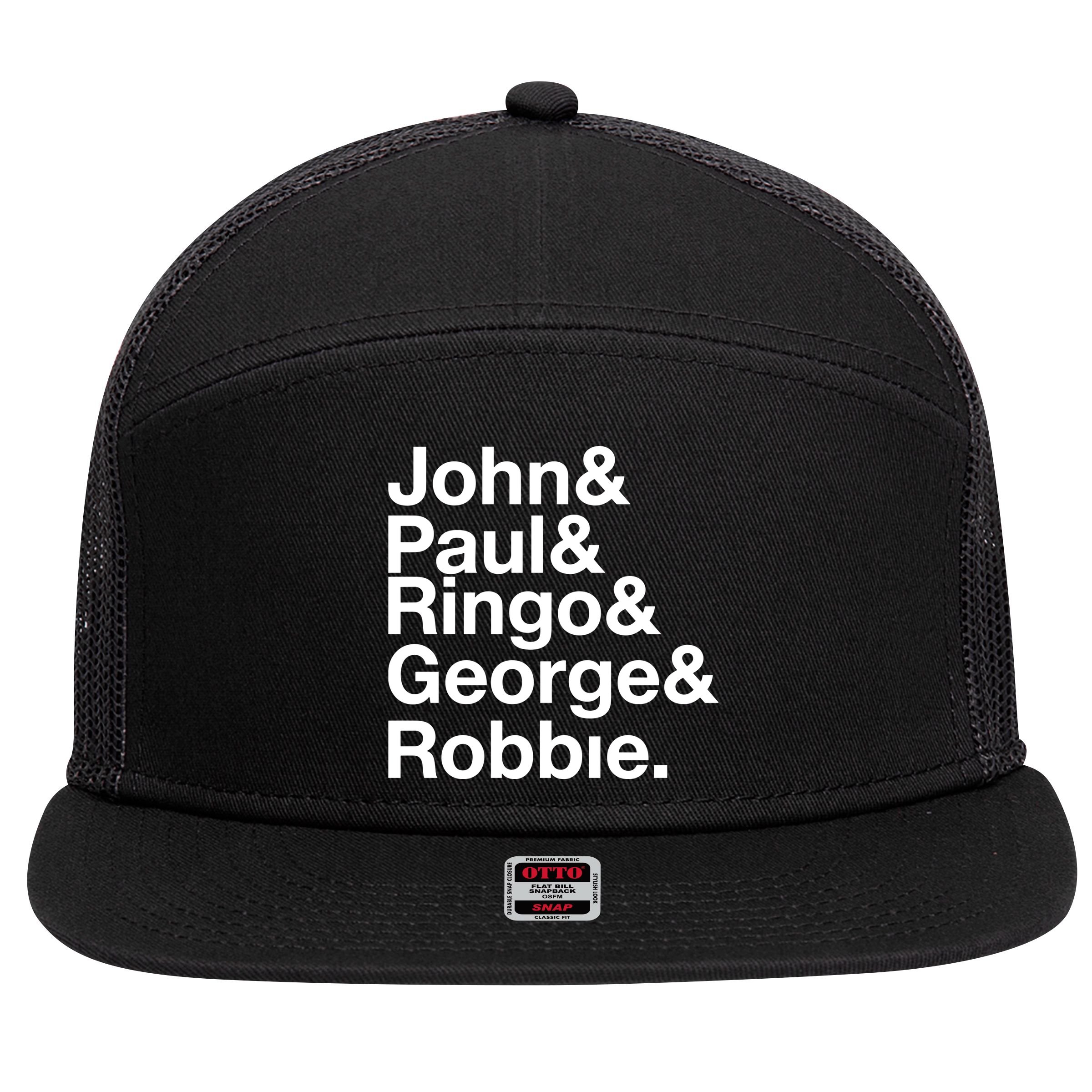 Robbie Williams John Paul Ringo George Robbie 7 Panel Mesh Trucker Snapback Hat
