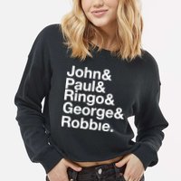 Robbie Williams John Paul Ringo George Robbie Cropped Pullover Crew