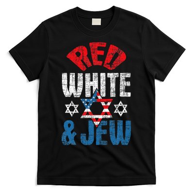 Red White & Jew Usa American Flag Jewish Star Of David T-Shirt