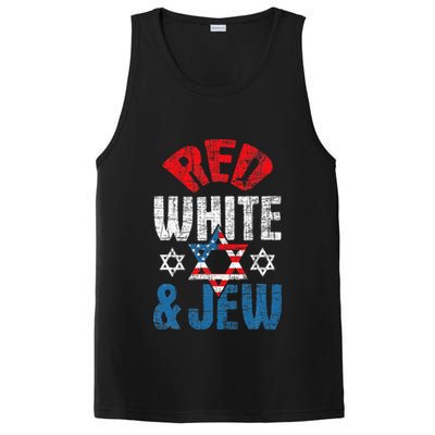 Red White & Jew Usa American Flag Jewish Star Of David PosiCharge Competitor Tank