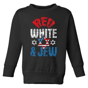 Red White & Jew Usa American Flag Jewish Star Of David Toddler Sweatshirt