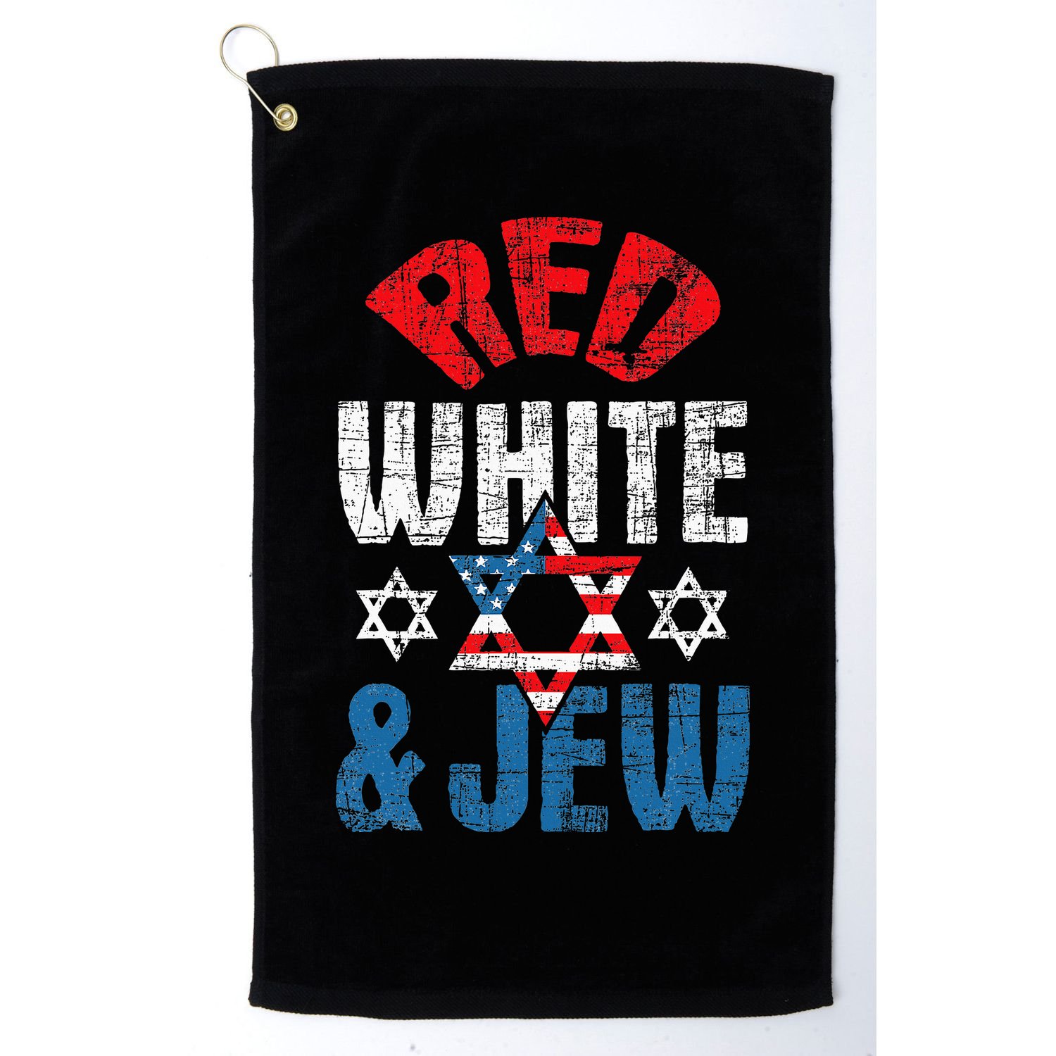 Red White & Jew Usa American Flag Jewish Star Of David Golf Towel