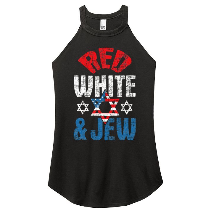 Red White & Jew Usa American Flag Jewish Star Of David Women's Perfect Tri Rocker Tank