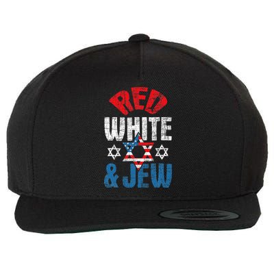 Red White & Jew Usa American Flag Jewish Star Of David Wool Snapback Cap