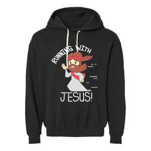 Running With Jesus Christian Faith Runner And Jogging Garment-Dyed Fleece Hoodie