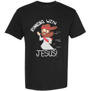 Running With Jesus Christian Faith Runner And Jogging Garment-Dyed Heavyweight T-Shirt