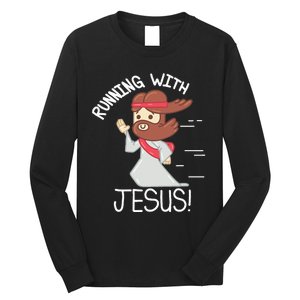 Running With Jesus Christian Faith Runner And Jogging Long Sleeve Shirt