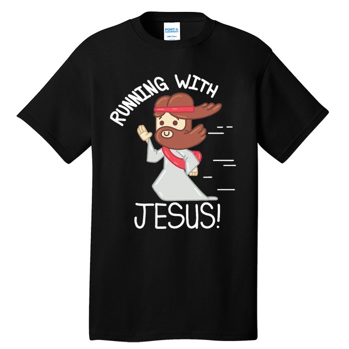 Running With Jesus Christian Faith Runner And Jogging Tall T-Shirt