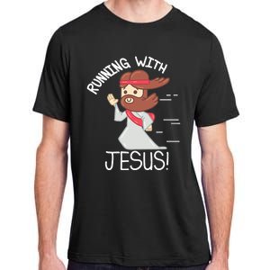 Running With Jesus Christian Faith Runner And Jogging Adult ChromaSoft Performance T-Shirt