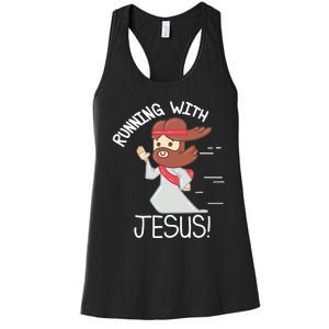 Running With Jesus Christian Faith Runner And Jogging Women's Racerback Tank