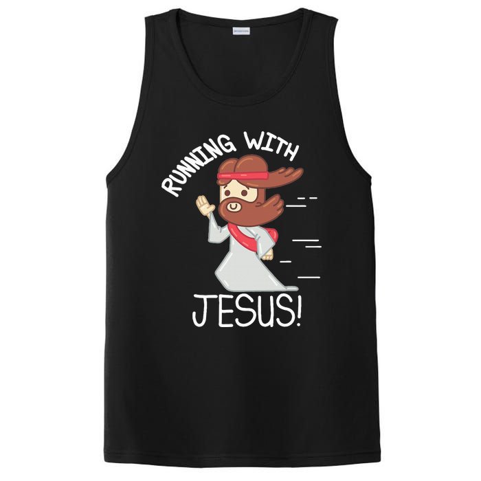 Running With Jesus Christian Faith Runner And Jogging PosiCharge Competitor Tank