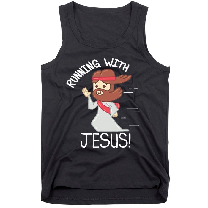 Running With Jesus Christian Faith Runner And Jogging Tank Top