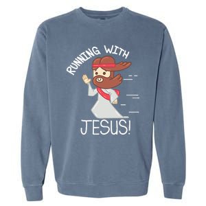 Running With Jesus Christian Faith Runner And Jogging Garment-Dyed Sweatshirt