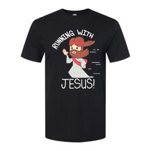 Running With Jesus Christian Faith Runner And Jogging Softstyle CVC T-Shirt