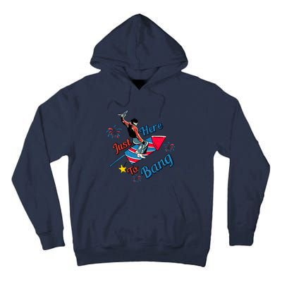 Retro Western Just Here To Bang 4th Of July Gift Tall Hoodie