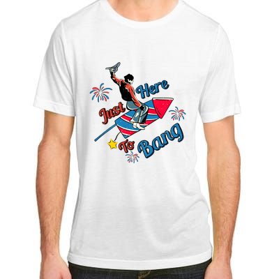 Retro Western Just Here To Bang 4th Of July Gift Adult ChromaSoft Performance T-Shirt