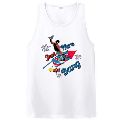 Retro Western Just Here To Bang 4th Of July Gift PosiCharge Competitor Tank