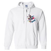 Retro Western Just Here To Bang 4th Of July Gift Full Zip Hoodie