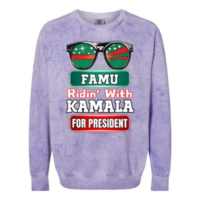 Ridin With Kamala Florida Famu Hbc Colorblast Crewneck Sweatshirt