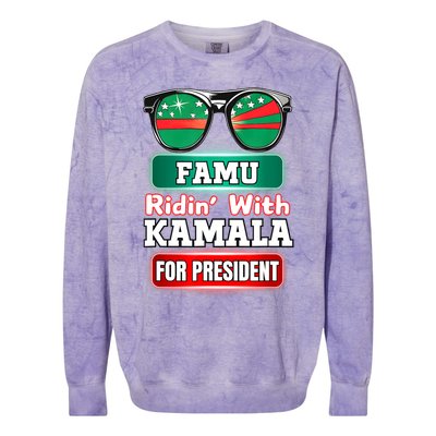 Ridin With Kamala Florida Famu Hbc Colorblast Crewneck Sweatshirt