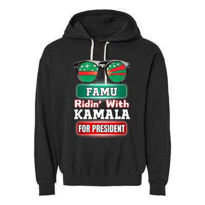 Ridin With Kamala Florida Famu Hbc Garment-Dyed Fleece Hoodie