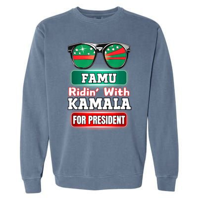 Ridin With Kamala Florida Famu Hbc Garment-Dyed Sweatshirt