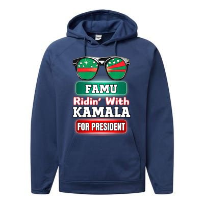 Ridin With Kamala Florida Famu Hbc Performance Fleece Hoodie