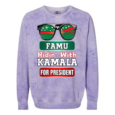 Ridin With Kamala Florida Famu Hbc Colorblast Crewneck Sweatshirt