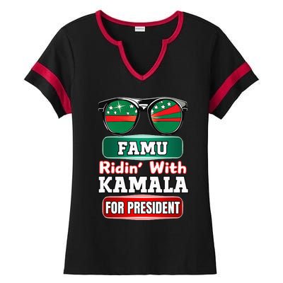 Ridin With Kamala Florida Famu Hbc Ladies Halftime Notch Neck Tee