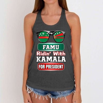 Ridin With Kamala Florida Famu Hbc Women's Knotted Racerback Tank