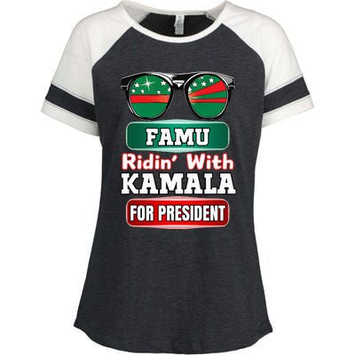 Ridin With Kamala Florida Famu Hbc Enza Ladies Jersey Colorblock Tee