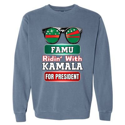 Ridin With Kamala Florida Famu Hbc Garment-Dyed Sweatshirt