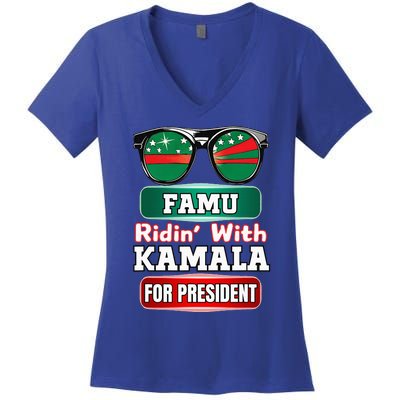 Ridin With Kamala Florida Famu Hbc Women's V-Neck T-Shirt