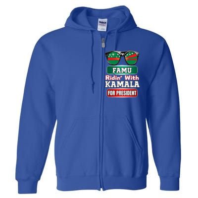 Ridin With Kamala Florida Famu Hbc Full Zip Hoodie