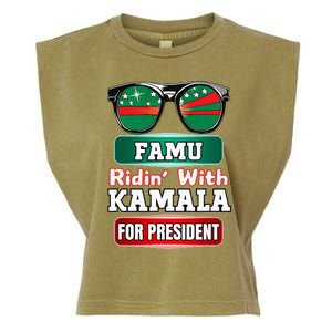 Ridin With Kamala Florida Famu Hbc Garment-Dyed Women's Muscle Tee