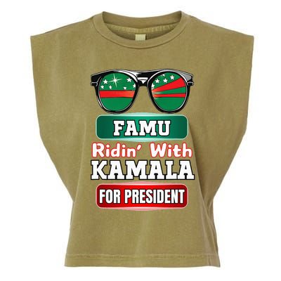 Ridin With Kamala Florida Famu Hbc Garment-Dyed Women's Muscle Tee