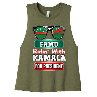 Ridin With Kamala Florida Famu Hbc Women's Racerback Cropped Tank