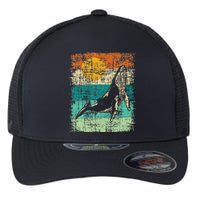 Retro Whale Lover Marine Biologist Aquarist Whales Animal Flexfit Unipanel Trucker Cap