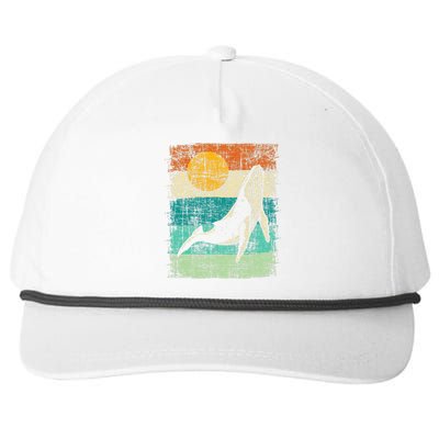 Retro Whale Lover Marine Biologist Aquarist Whales Animal Snapback Five-Panel Rope Hat