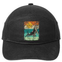 Retro Whale Lover Marine Biologist Aquarist Whales Animal 7-Panel Snapback Hat