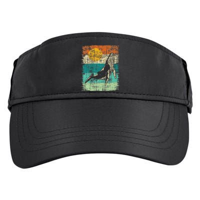 Retro Whale Lover Marine Biologist Aquarist Whales Animal Adult Drive Performance Visor