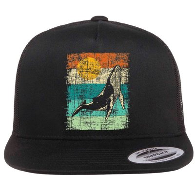 Retro Whale Lover Marine Biologist Aquarist Whales Animal Flat Bill Trucker Hat